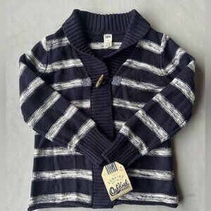 Osh Kosh Striped Knit Cardigan Girls Size 7 Brand New